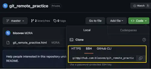 Copy a URL for the Git Clone command