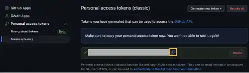 Generating PAT (Personal Access Token): Step 6 Generating PAT (Personal Access Token): Step 6