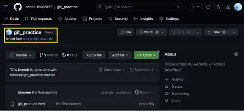 Fork an existing Remote Repository: Step 7