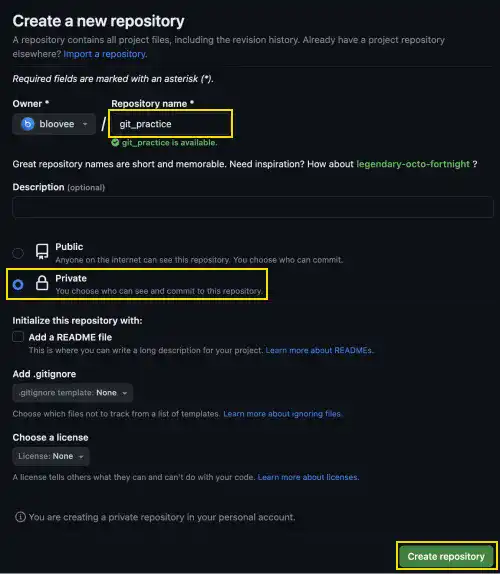 Create a GitHub Remote Repository and invite a project member: Step 3